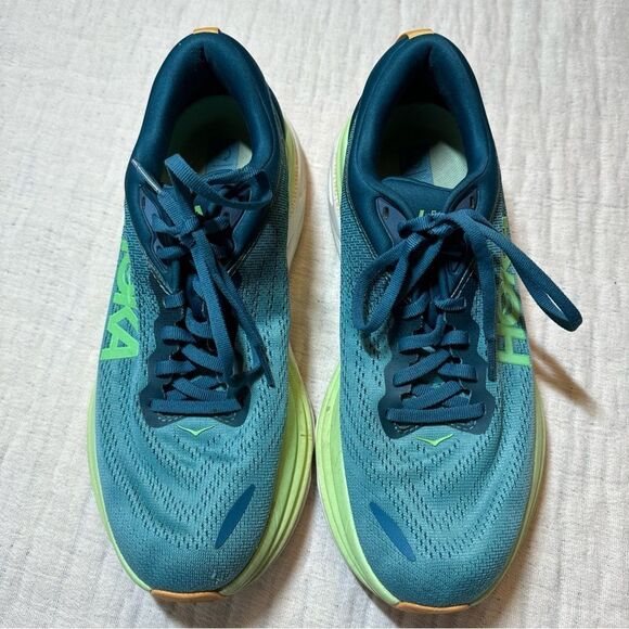 HOKA Men Bondi 8 Running Shoe Sneaker Deep Lagoon Ocean Mist US 8.5 D EU 42 - Picture 2 of 8